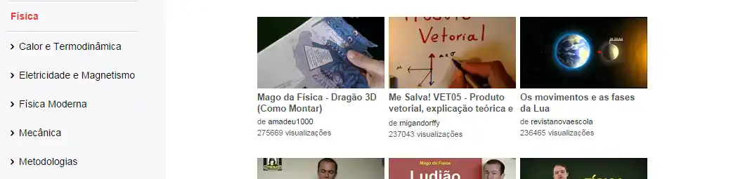 Youtube Educação - Física
