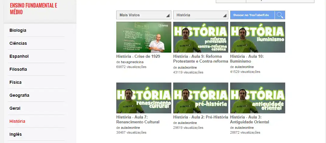 Youtube Educação - História