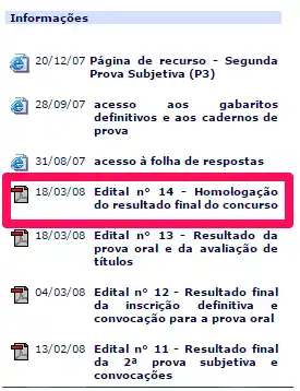 Cespe - como encontrar lista de aprovados
