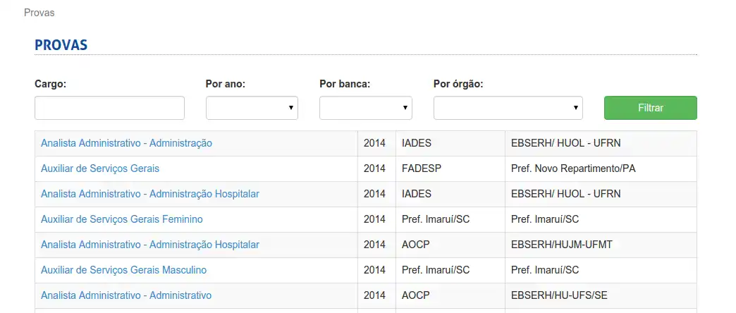 Acerto de mais de 80000 provas anteriores com gabarito em PDF no site Estratégia Concursos