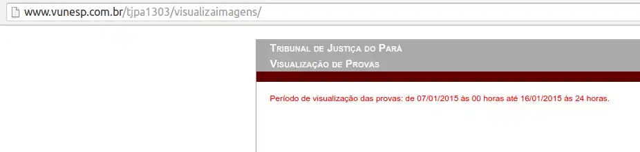 Vunesp - provas disponíveis por período determinado